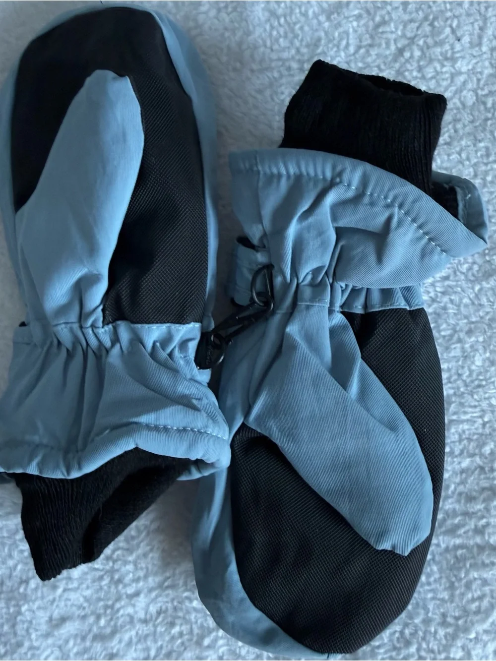 Amazon Kids Light Blue Mittens with Black Palm